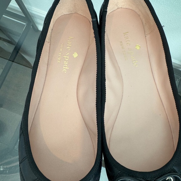 Kate Spade Pauline Quilted Black Ballet bow Flats Size 8 - Picture 3 of 15